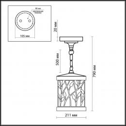 Odeon light 2287/1 NATURE ODL12 659 патина коричневый Уличный светильник-подвес IP44 E27 100W 220V LAGRA  - 2 купить